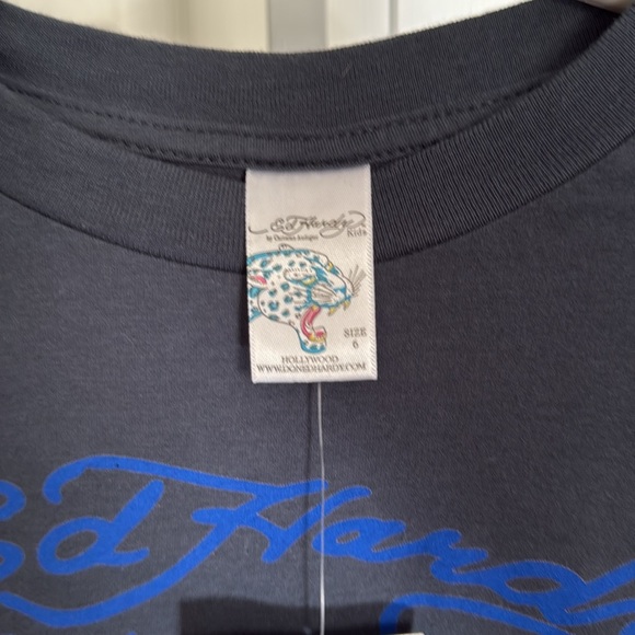 NWT ED HARDY KIDS LONG SLEEVE GRAYISH BLUE SHIRT💙 - Picture 4 of 5
